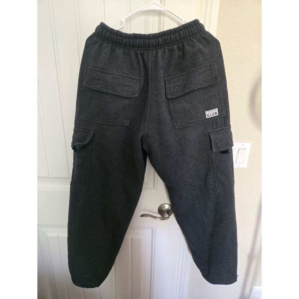 Pro Club Men’s Medium Charcoal Gray Cargo Sweatpants Heavyweight Fleece - Picture 2 of 7